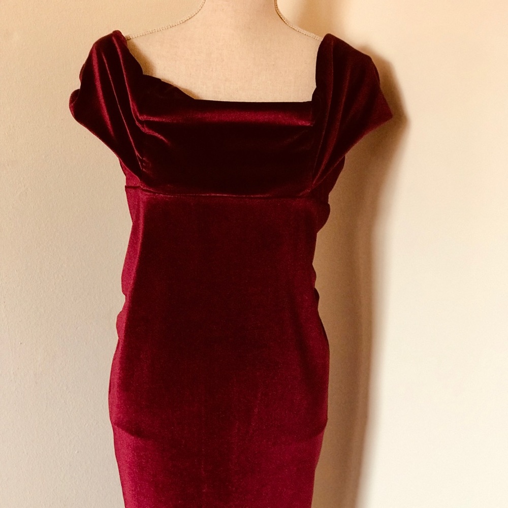 ASOS Maternity Bardot Velvet Bodycon Dress
